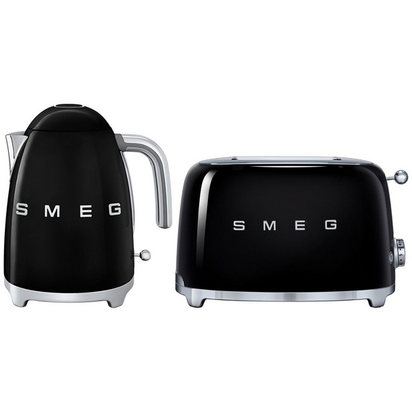 Smeg Kettle and Slice Toaster Pack Black KLF03BLAUTSF01BLAU