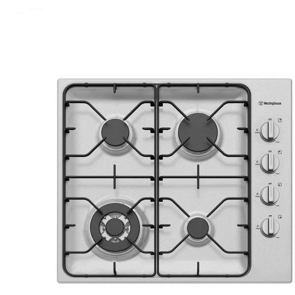 Westinghouse 60cm 4 burner stainless steel gas cooktop