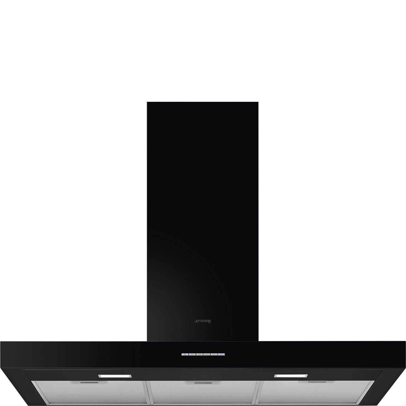 Black canopy store rangehood 900mm