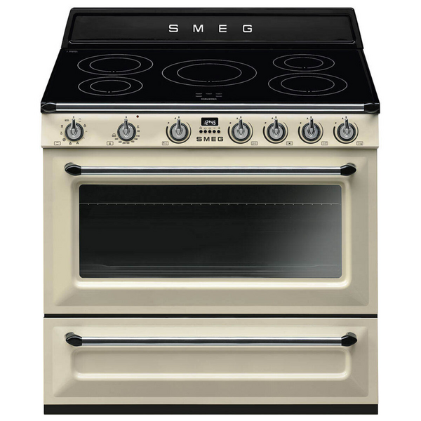 Smeg 90cm Victoria Freestanding Cooker with Induction Hob Panna Cream TR90IP2 Appliances Online Commercial