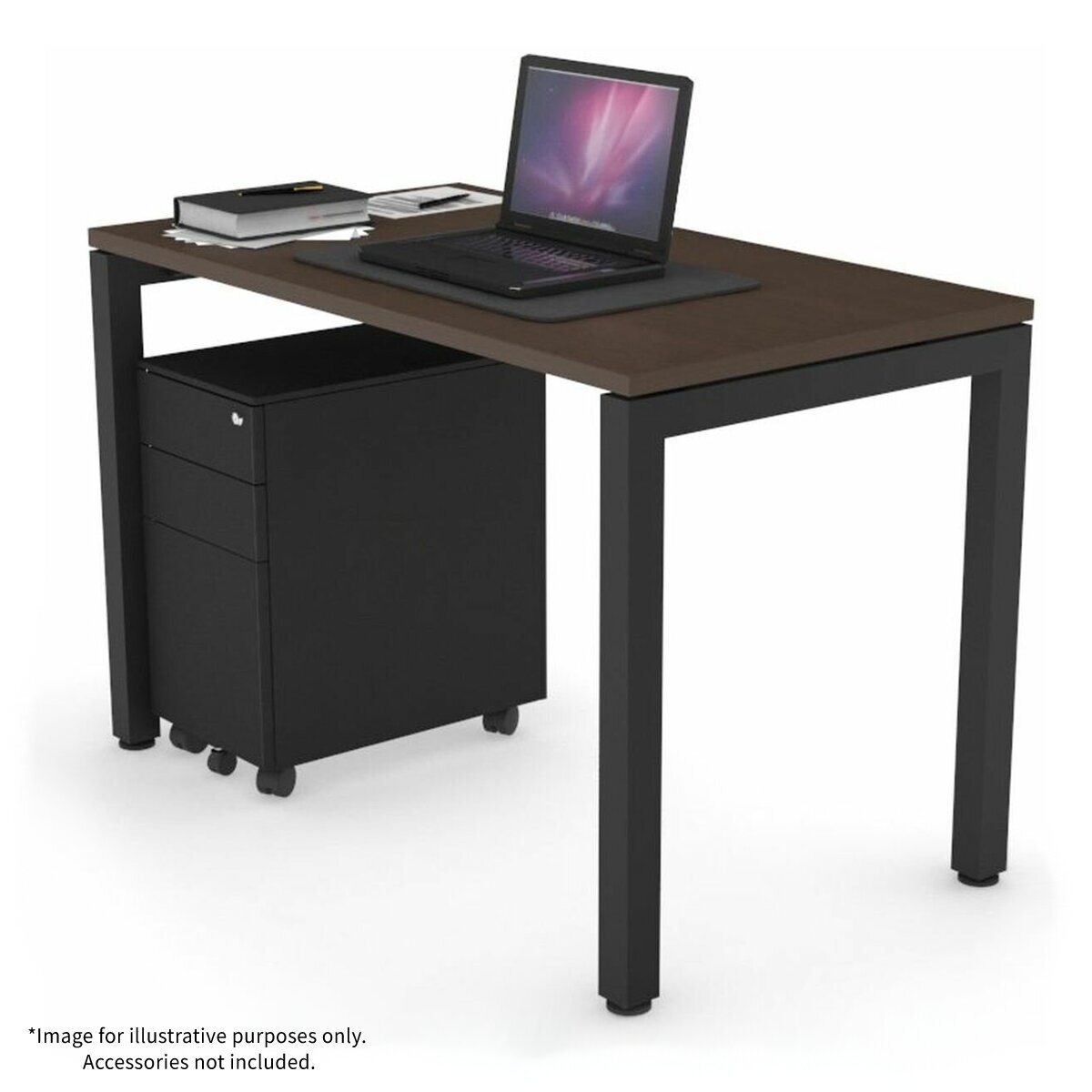 Jason.L 1000 x 600 Quadro Square Leg Home Office Desk Wenge QDS1006.B.WE Appliances Online Commercial