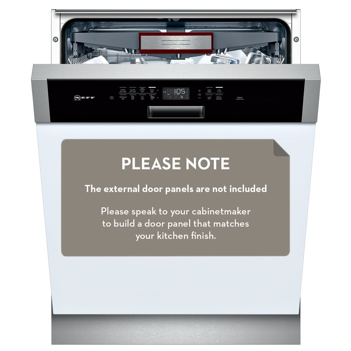 Neff semi shop integrated dishwasher black