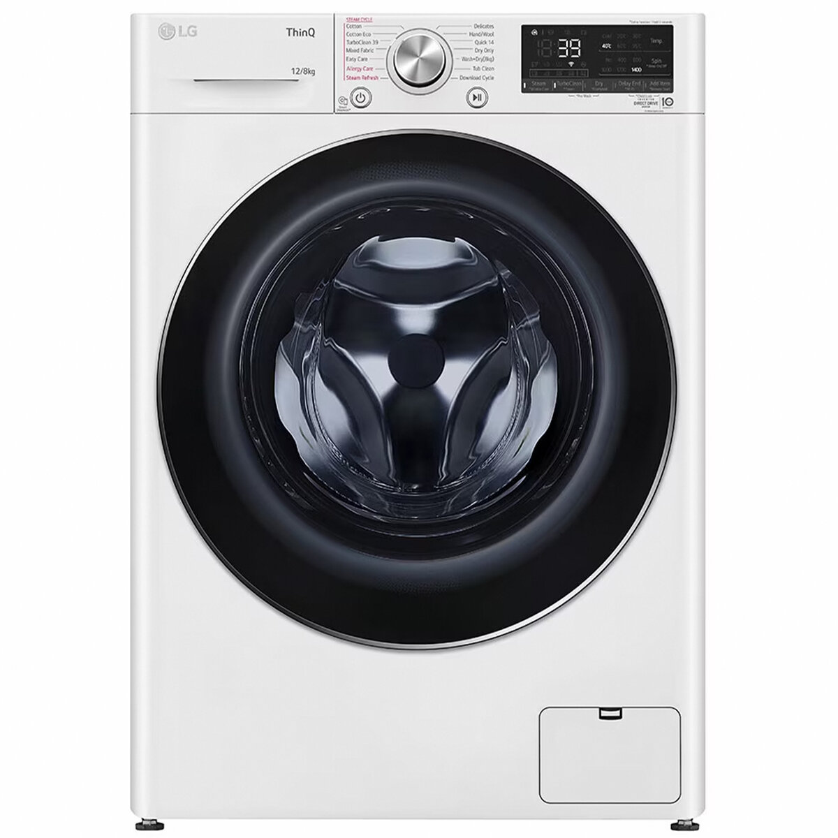 LG Series 12kg/8kg Front Load Washer Dryer Combo with Steam White  WVC9-1412W Appliances Online Commercial