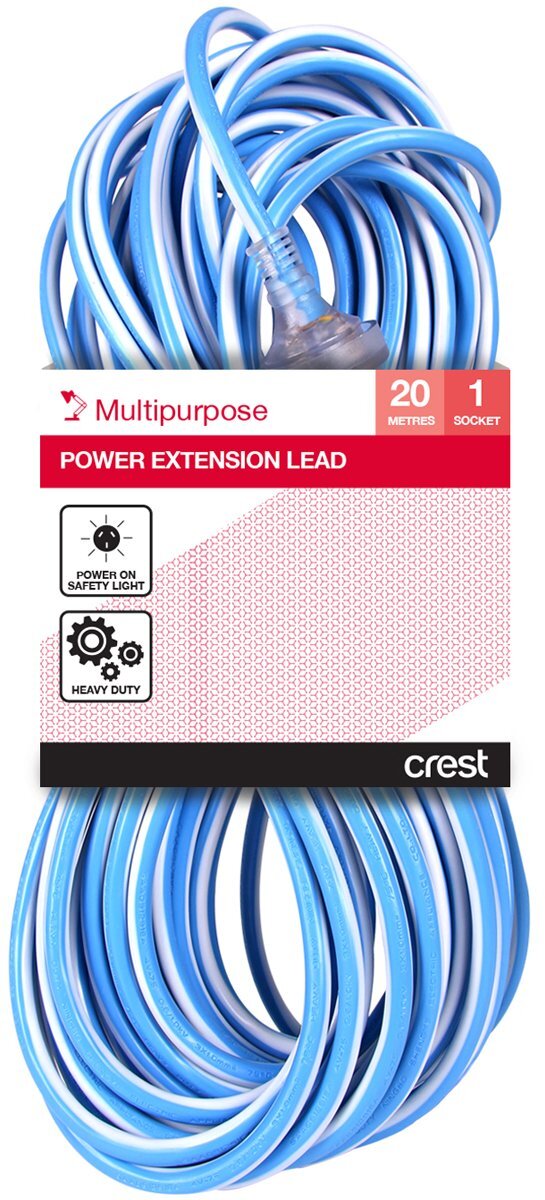 Crest Heavy Duty Power Extension Lead 20M