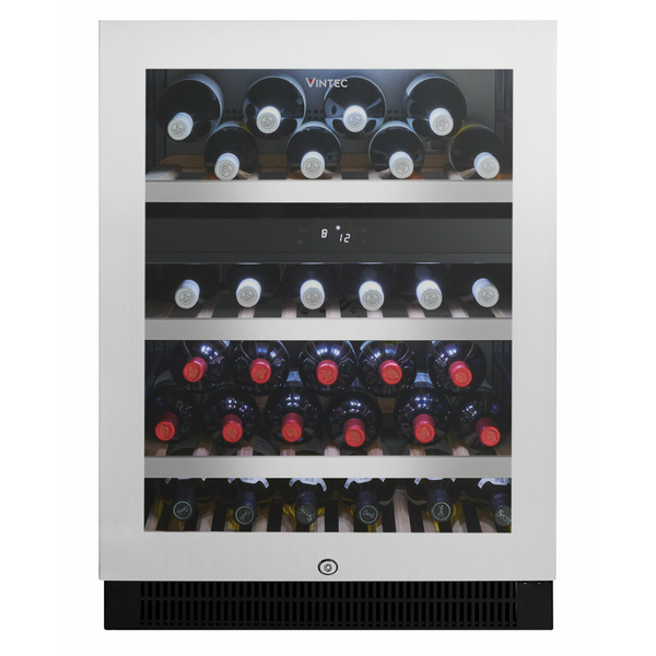 Vintec 50 Bottle Dual Zone Wine Storage Cabinet Stainless Steel