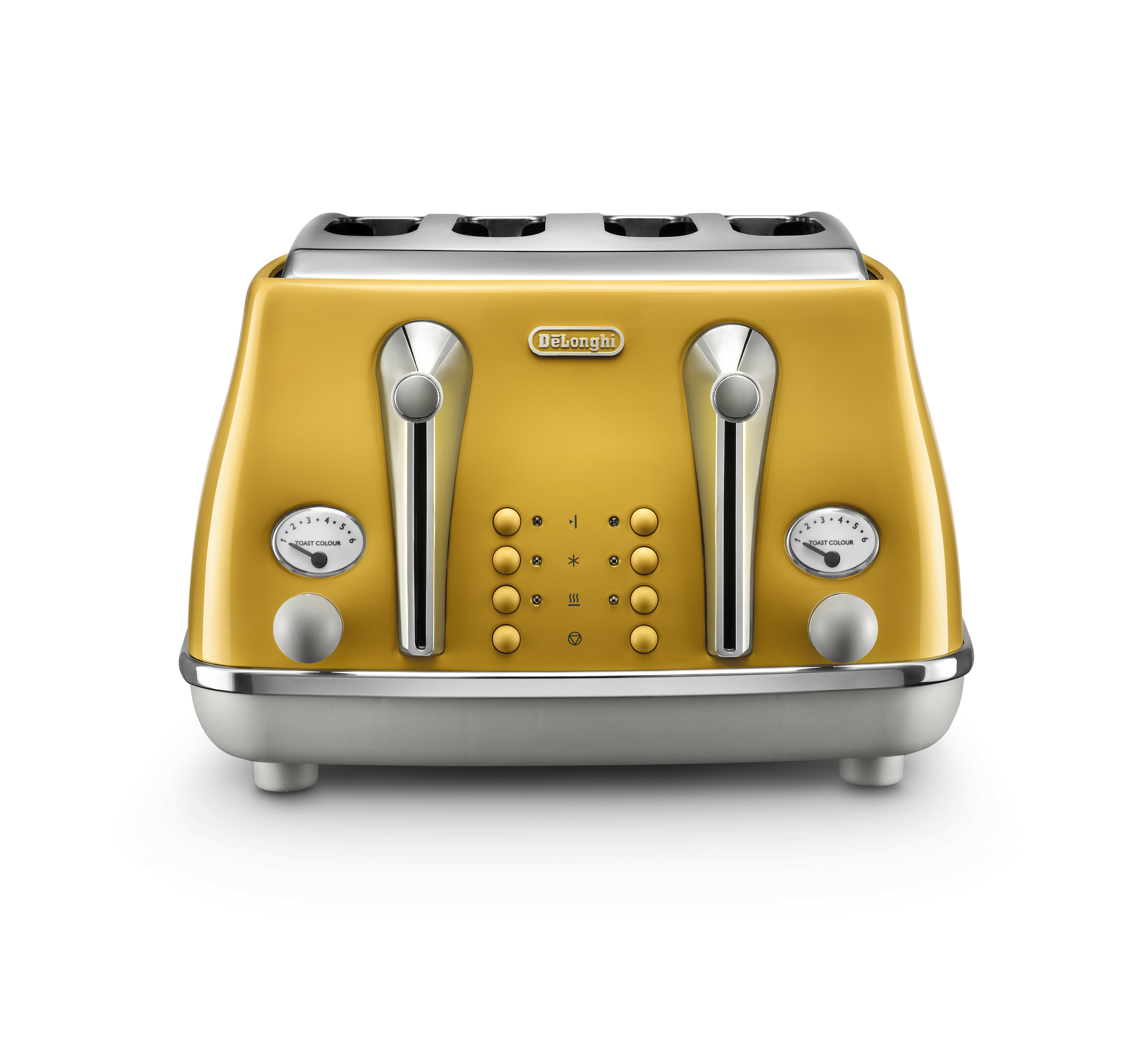 Delonghi Icona Capitals Four Slice Toaster New York Yellow CTOC4003Y Appliances Online Commercial