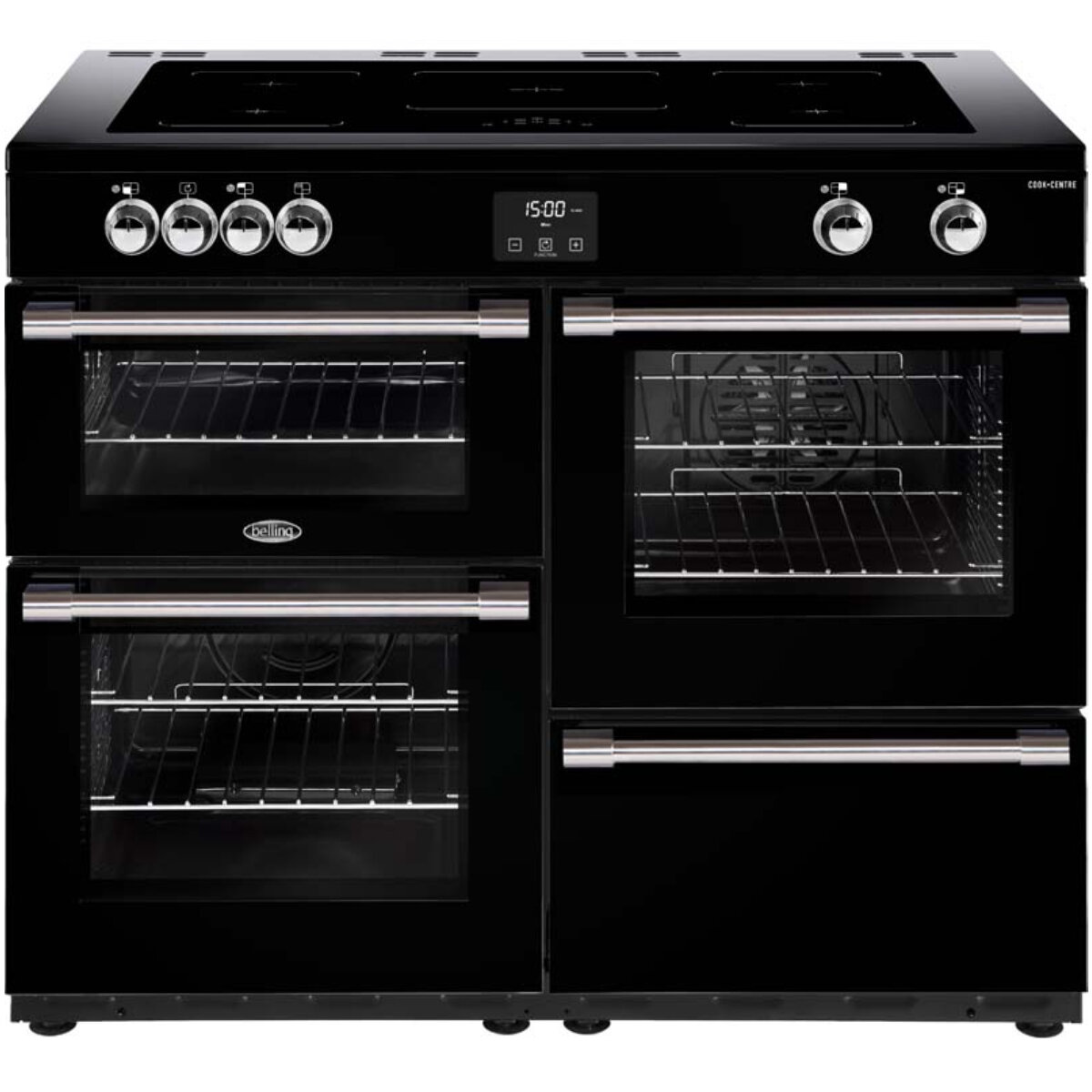 Belling 60cm freestanding double oven with induction cooktop sale