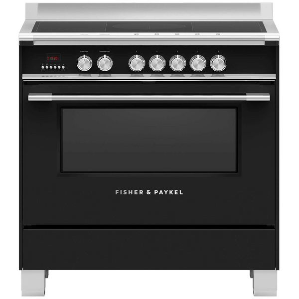 Fisher Paykel Series 7 90cm Classic Freestanding Induction Electric Cooker Black OR90SCI4B1 Appliances Online Commercial