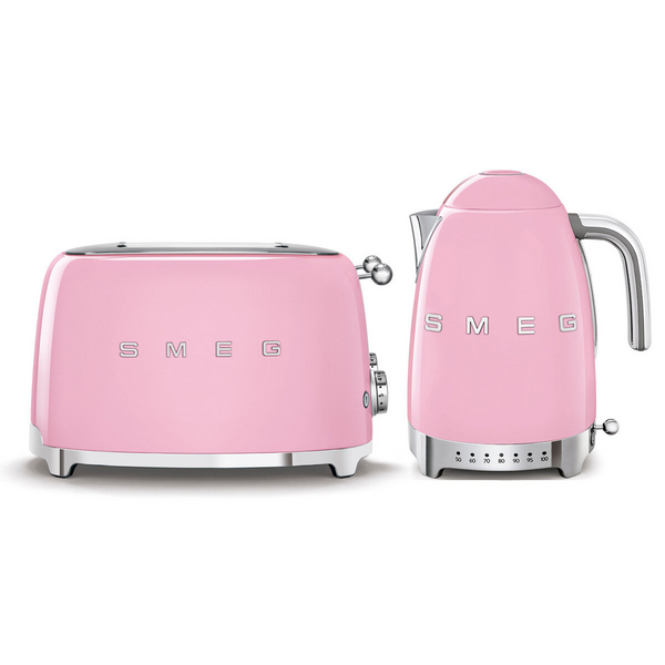 Pink Smeg Kettle And Toaster Smeg Kettle And Four Slice Toaster
