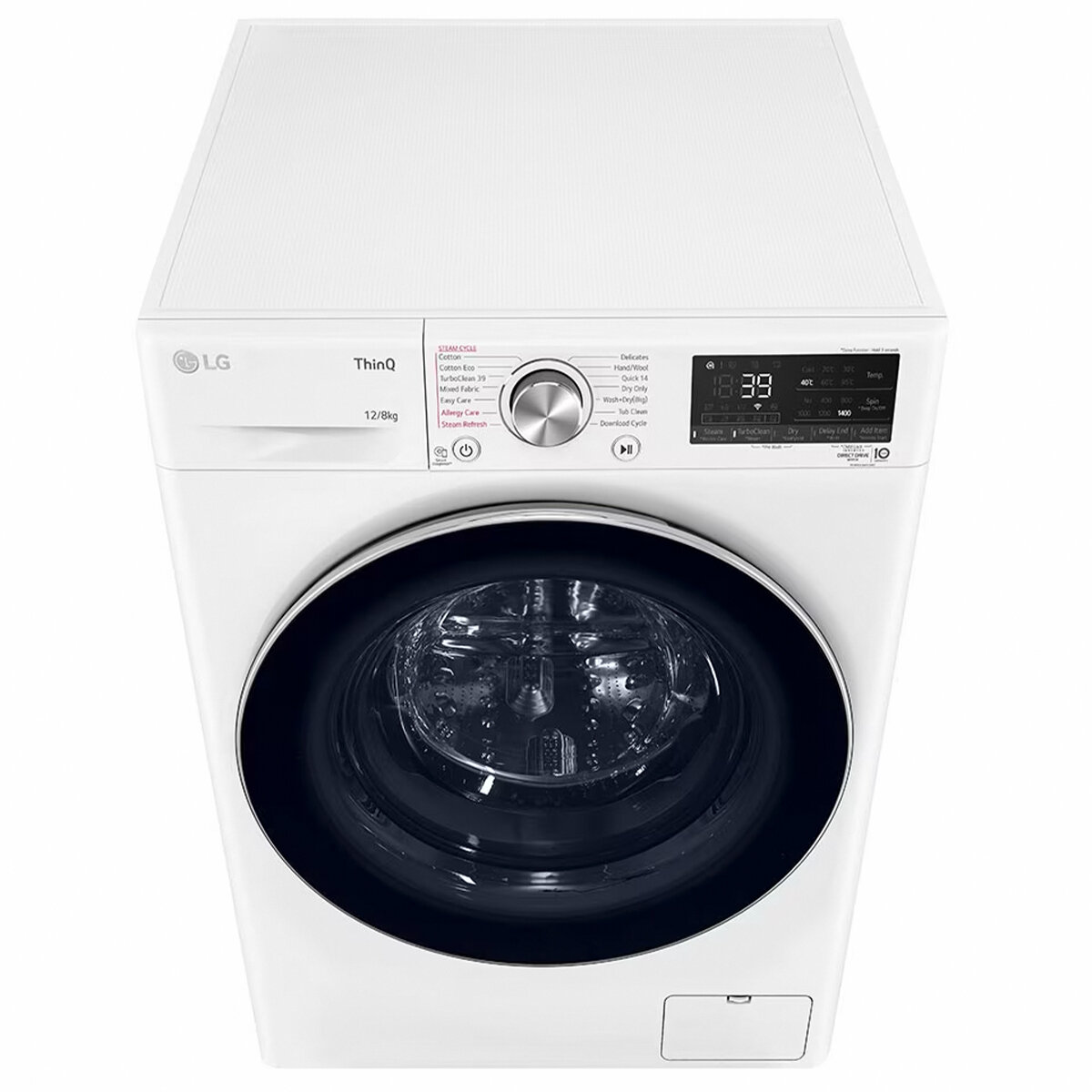 LG Series 12kg/8kg Front Load Washer Dryer Combo with Steam White  WVC9-1412W Appliances Online Commercial