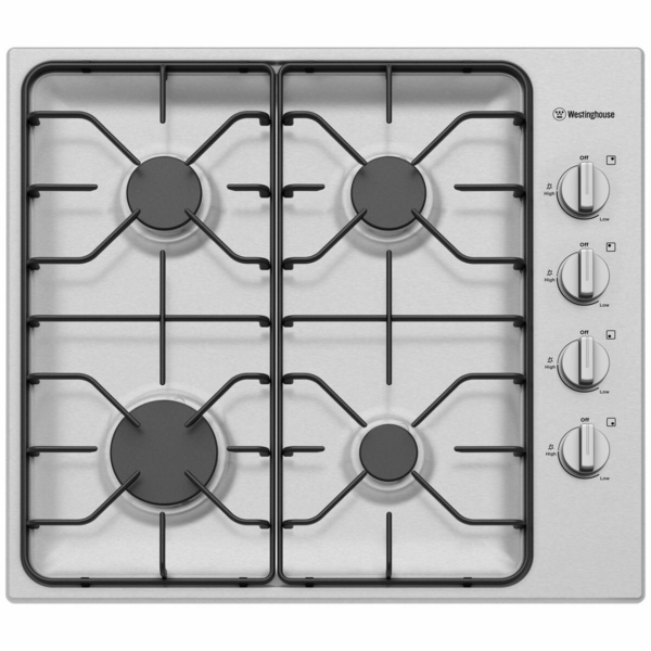 Westinghouse 60cm 4 Burner Stainless Steel Gas Cooktop WHG640SC Appliances Online Commercial