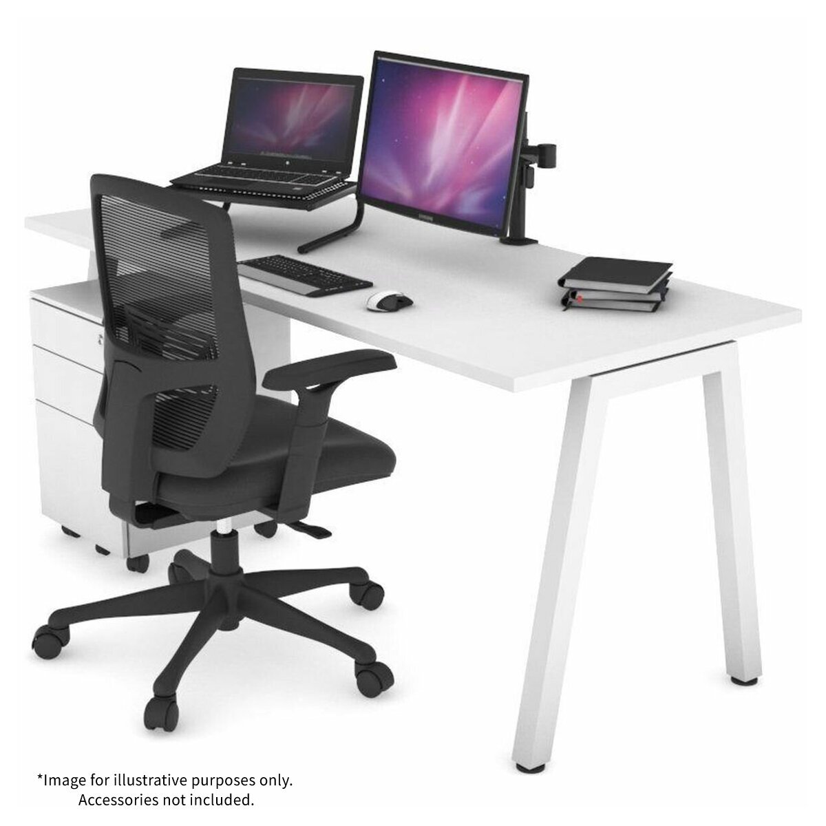 Jason.L 1200 x 700 Quadro A Leg Home Office Desk White QDA1207.W