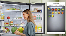 Samsung 809L AI Family Hub French Door Fridge with Internal Beverage Showcase