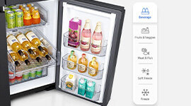 Samsung 809L AI Family Hub French Door Fridge with Internal Beverage Showcase